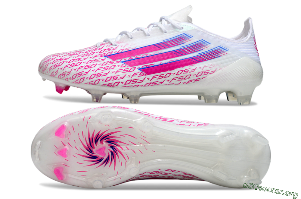 Adidas F50 Elite FG Football Boots - White/Fuchsia Pink/Blue 1