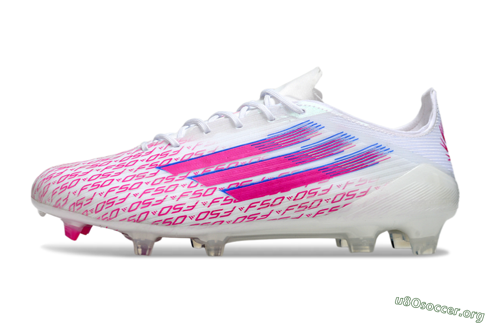 Adidas F50 Elite FG Football Boots - White/Fuchsia Pink/Blue 3