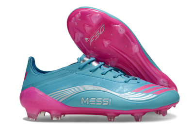 Messi x Adidas F50 Elite FG Football Boots - Cyan/Pink/Light Blue