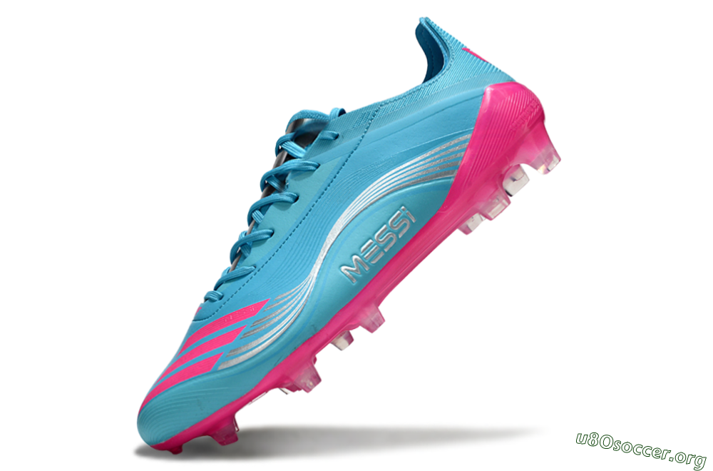 Messi x Adidas F50 Elite FG Football Boots - Cyan/Pink/Light Blue 5