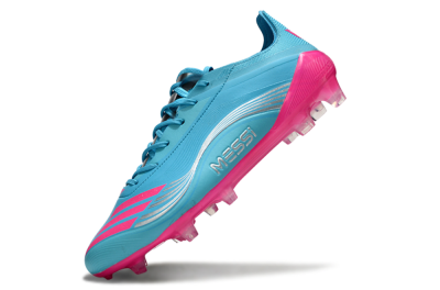 Messi x Adidas F50 Elite FG Football Boots - Cyan/Pink/Light Blue