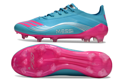 Messi x Adidas F50 Elite FG Football Boots - Cyan/Pink/Light Blue