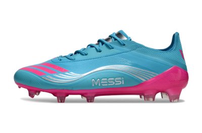 Messi x Adidas F50 Elite FG Football Boots - Cyan/Pink/Light Blue