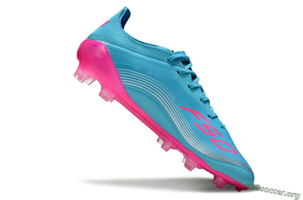 Messi x Adidas F50 Elite FG Football Boots - Cyan/Pink/Light Blue 4