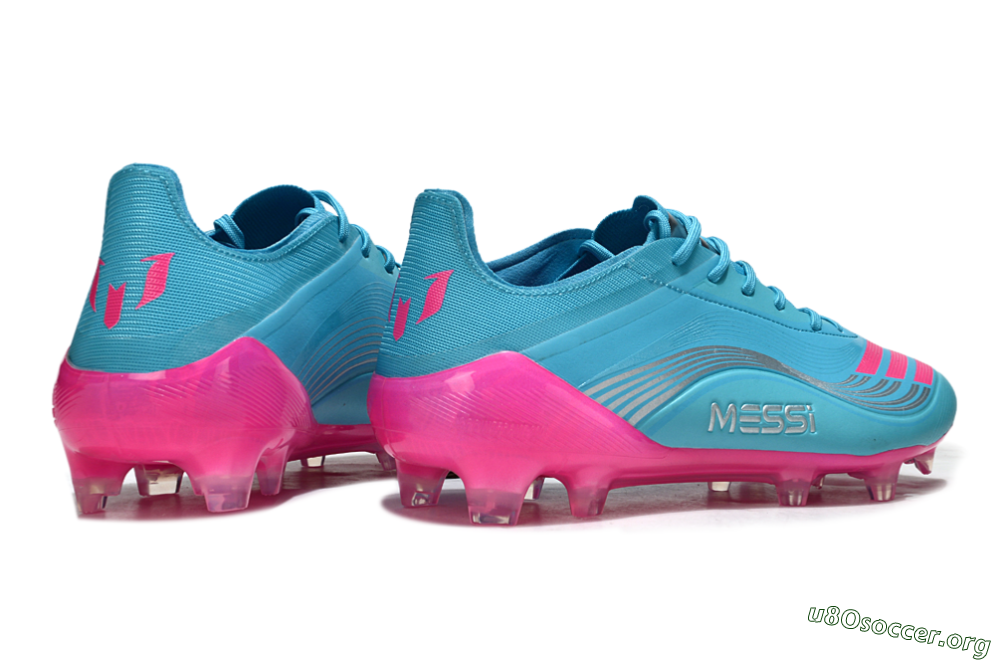 Messi x Adidas F50 Elite FG Football Boots - Cyan/Pink/Light Blue 6