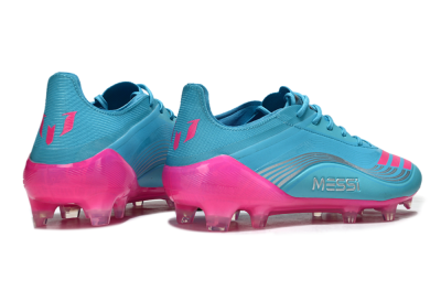 Messi x Adidas F50 Elite FG Football Boots - Cyan/Pink/Light Blue