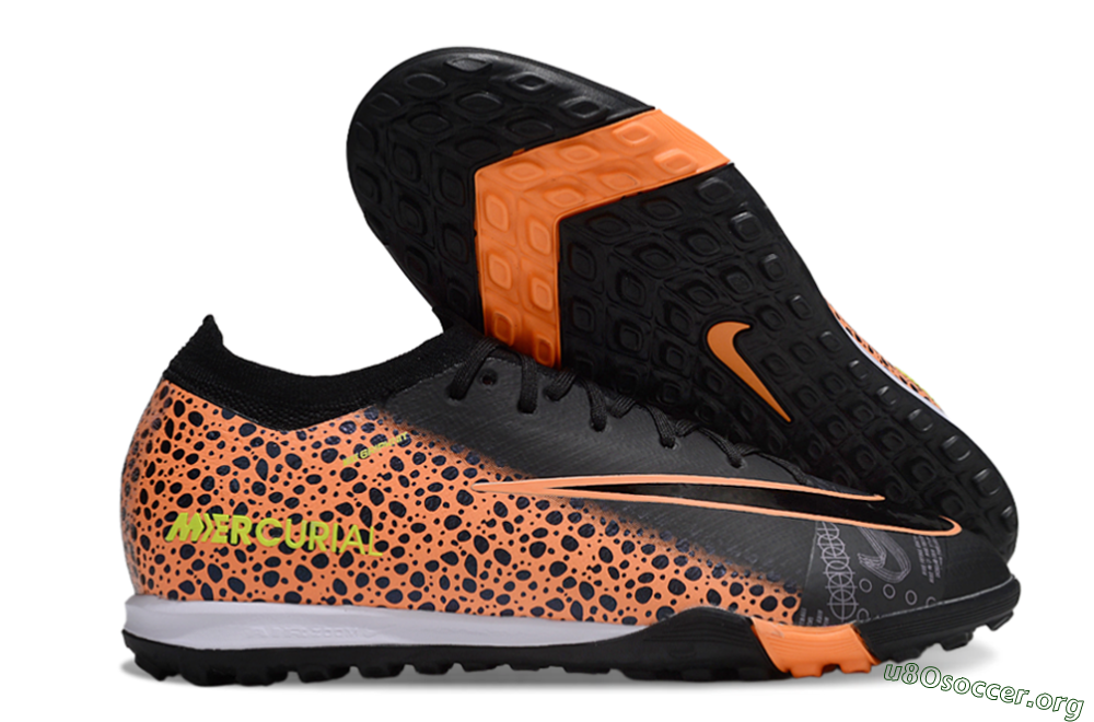 Nike Air Zoom Mercurial Vapor 16 Elite TF Football Shoes - Black/Vibrant Orange/Neon Green 2