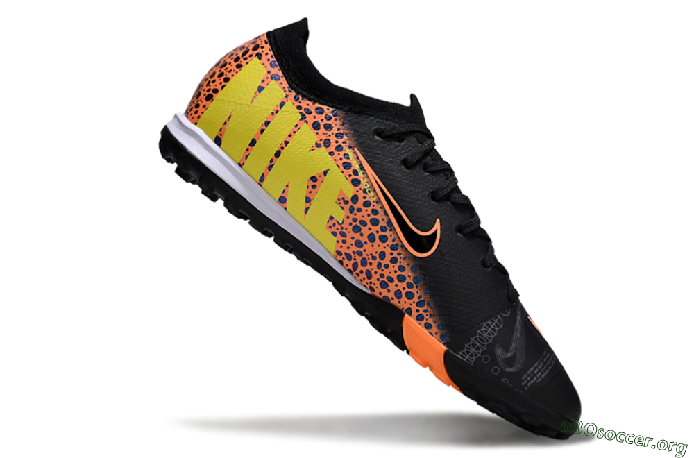Nike Air Zoom Mercurial Vapor 16 Elite TF Football Shoes - Black/Vibrant Orange/Neon Green 4