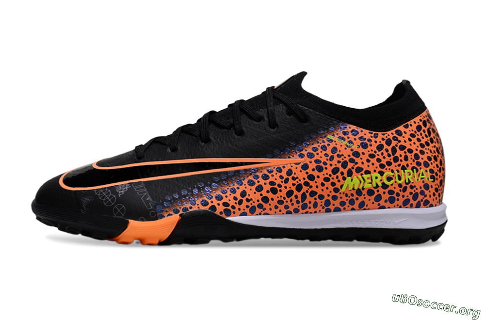 Nike Air Zoom Mercurial Vapor 16 Elite TF Football Shoes - Black/Vibrant Orange/Neon Green 3