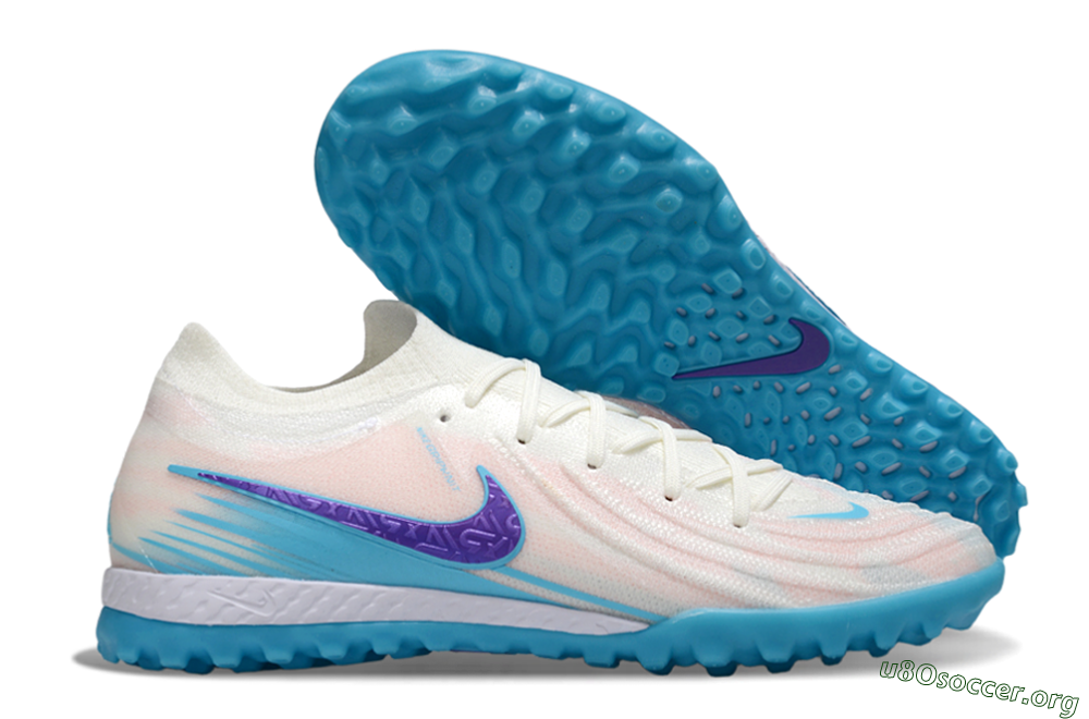 Nike Phantom GX 2 Elite TF Football Shoes - White/Azure Blue/Purple Fizz 2