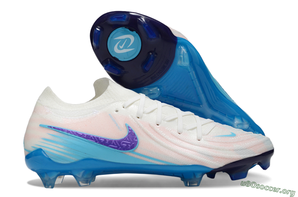 Nike Phantom GX 2 Elite FG Football Boots - White/Sky Blue/Purple 2