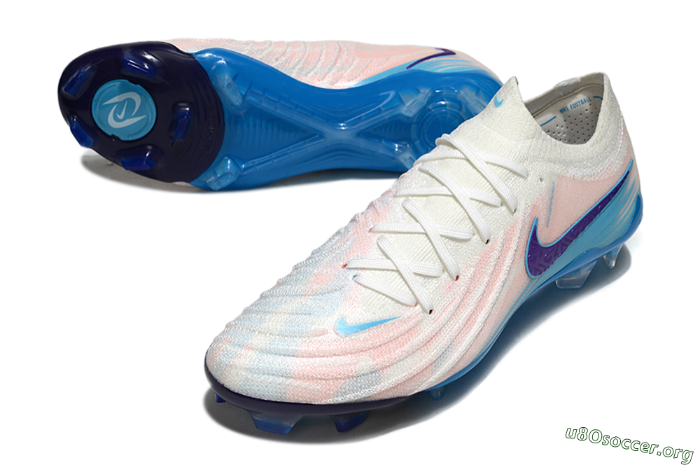 Nike Phantom GX 2 Elite FG Football Boots - White/Sky Blue/Purple 0