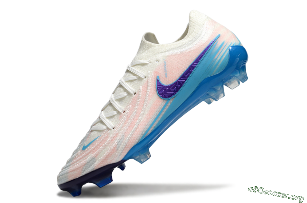 Nike Phantom GX 2 Elite FG Football Boots - White/Sky Blue/Purple 4