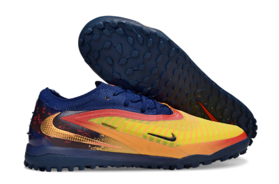 Nike Phantom 6 Low Elite TF Football Shoes - Yellow/Sunset Orange/Navy Blue