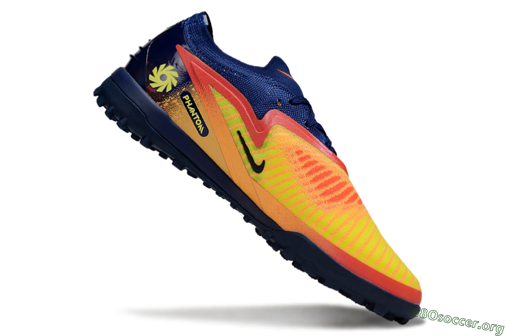 Nike Phantom 6 Low Elite TF Football Shoes - Yellow/Sunset Orange/Navy Blue 4