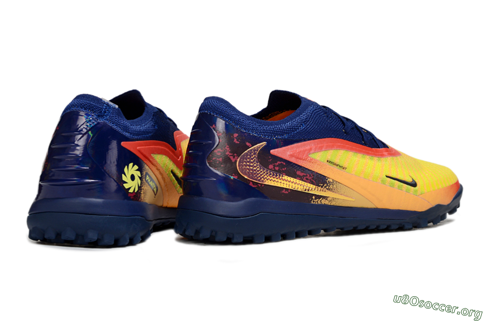 Nike Phantom 6 Low Elite TF Football Shoes - Yellow/Sunset Orange/Navy Blue 6