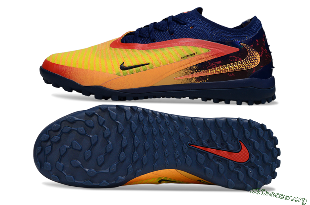 Nike Phantom 6 Low Elite TF Football Shoes - Yellow/Sunset Orange/Navy Blue 1