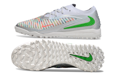 Nike Phantom 6 Low Elite TF Football Shoes - White/Electric Green/Coral Pink