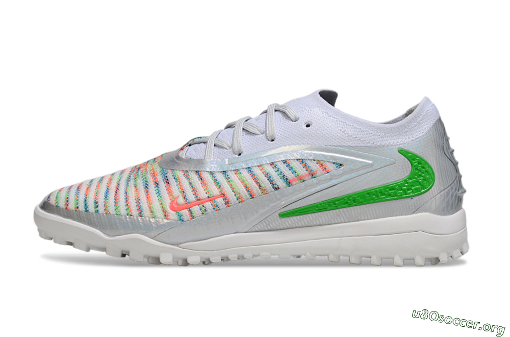 Nike Phantom 6 Low Elite TF Football Shoes - White/Electric Green/Coral Pink 3
