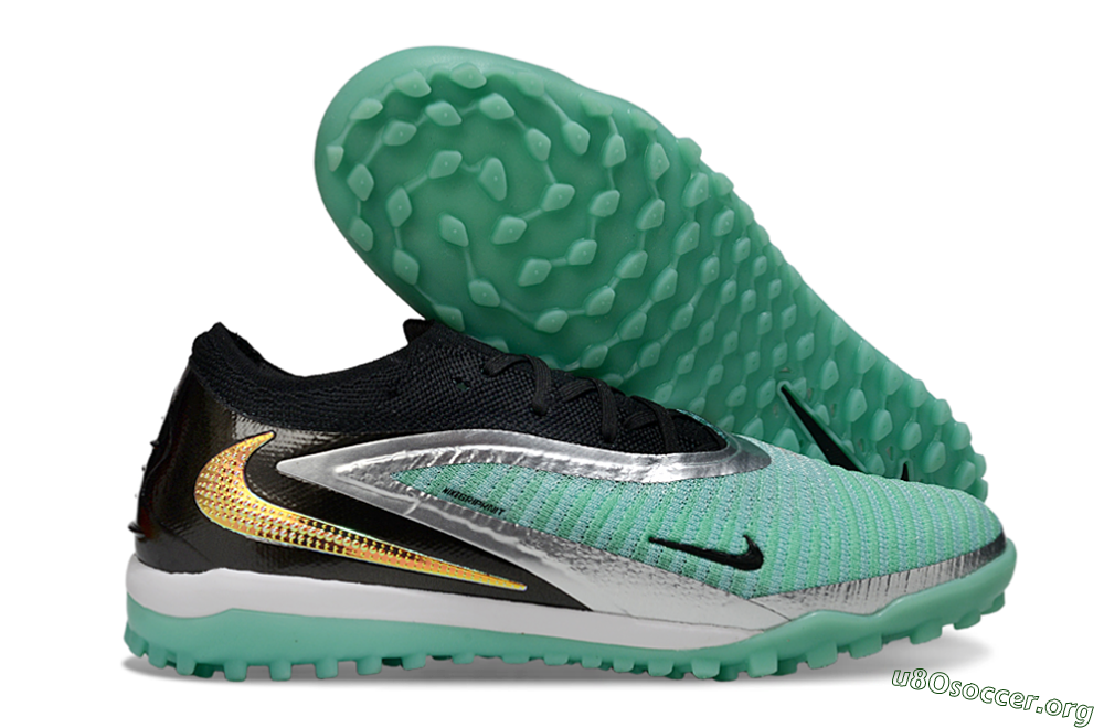 Nike Phantom 6 Low Elite TF Football Shoes - Green/Aqua Breeze/Silver Glimmer 2