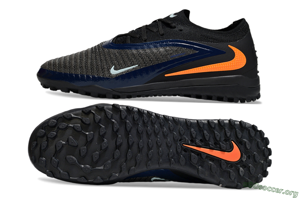 Nike Phantom 6 Low Elite TF Football Shoes - Black/Navy Blue/Neon Orange 1