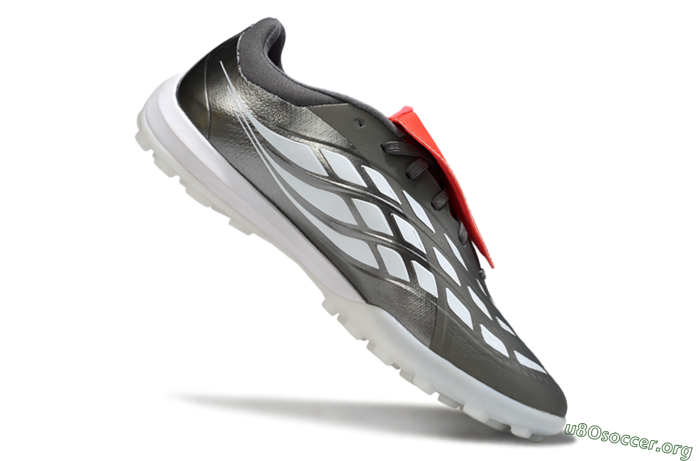 Adidas Predator League Fold-Over Tongue TF Football Shoes - Gray/Electric Orange/White 4