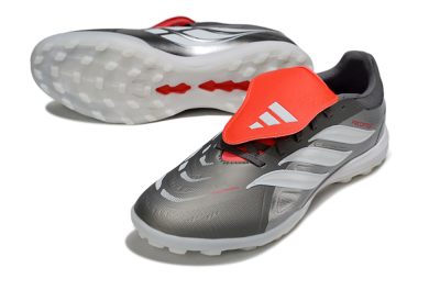 Adidas Predator League Fold-Over Tongue TF Football Shoes - Gray/Electric Orange/White