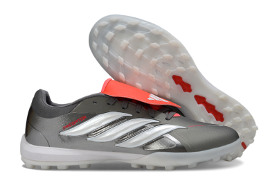 Adidas Predator League Fold-Over Tongue TF Football Shoes - Gray/Electric Orange/White