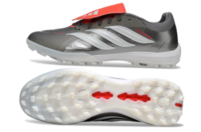 Adidas Predator League Fold-Over Tongue TF Football Shoes - Gray/Electric Orange/White