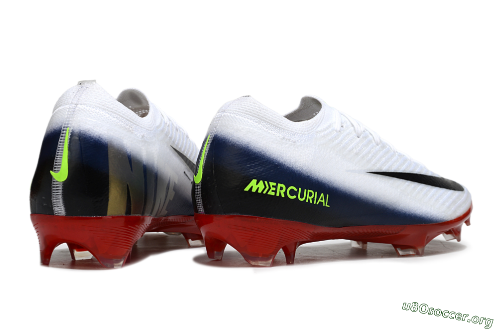 Nike Air Zoom Mercurial Vapor 16 Elite FG Football Boots - White/Vibrant Red/Navy Blue 6