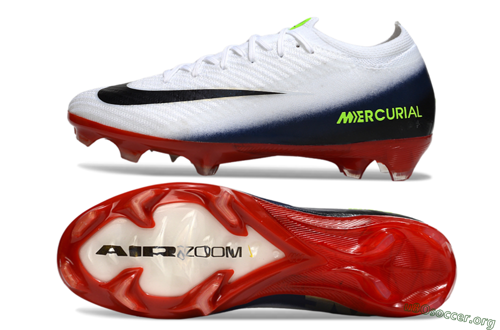 Nike Air Zoom Mercurial Vapor 16 Elite FG Football Boots - White/Vibrant Red/Navy Blue 1