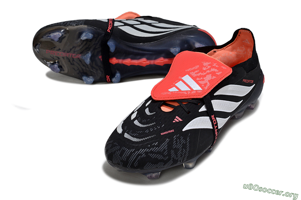 Adidas Predator 26 Elite Fold-Over Tongue FG Football Boots - Black/Vibrant Red/Metallic Silver 0