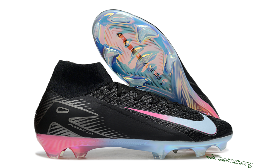 Nike Air Zoom Mercurial Superfly 10 Elite FG Football Boots - Black/Iridescent Pink/Iridescent Blue 2