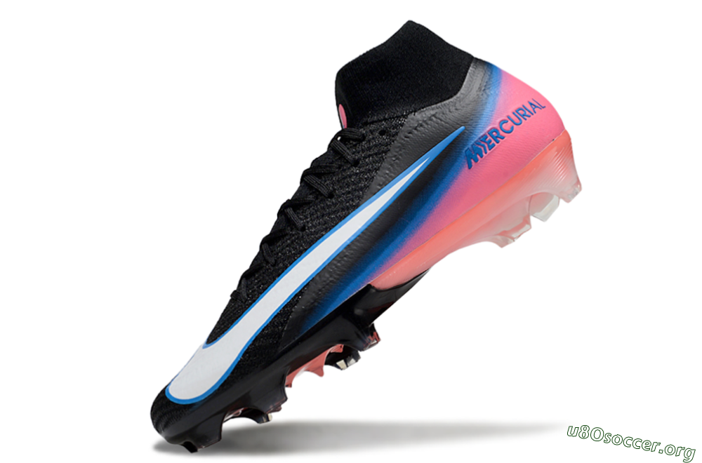 Nike Air Zoom Mercurial Superfly 10 Elite FG Football Boots - Black/Sky Blue/Flame Pink 5