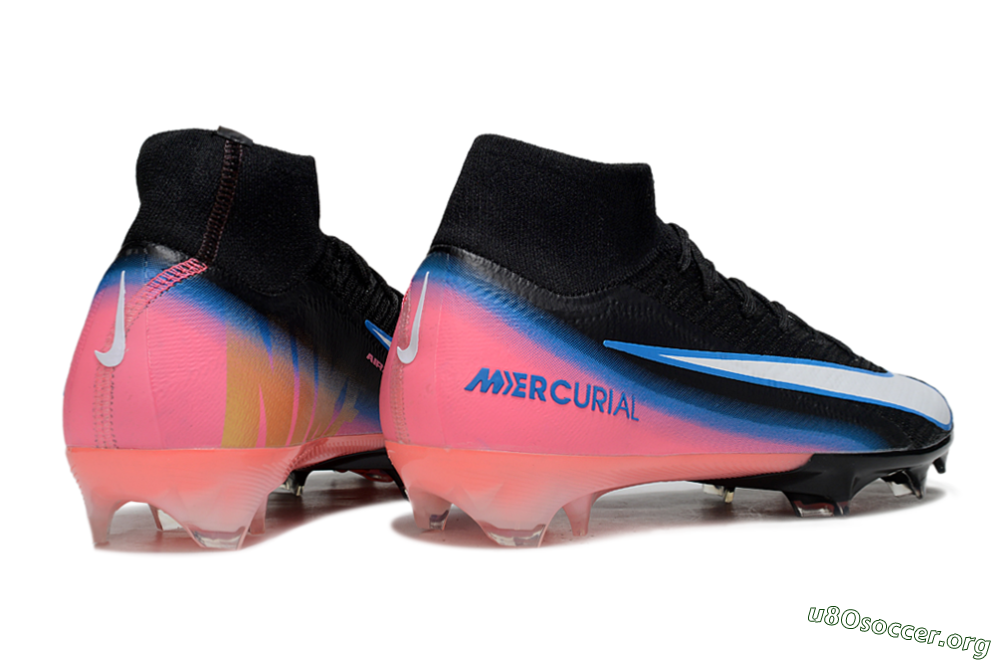 Nike Air Zoom Mercurial Superfly 10 Elite FG Football Boots - Black/Sky Blue/Flame Pink 6