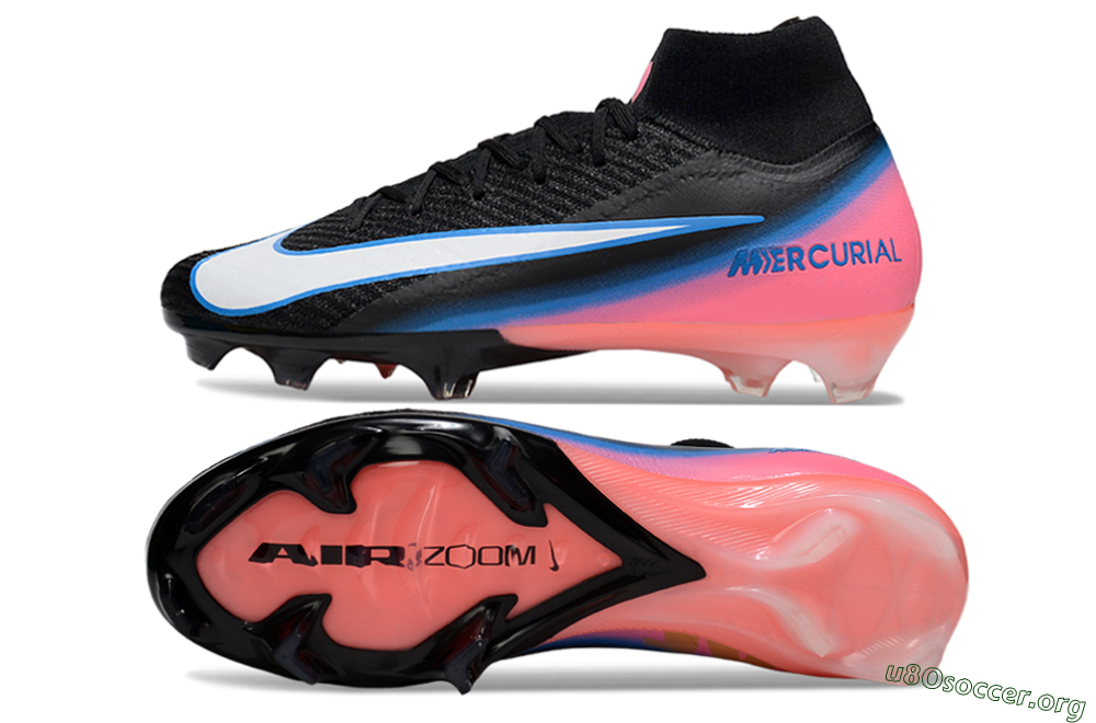 Nike Air Zoom Mercurial Superfly 10 Elite FG Football Boots - Black/Sky Blue/Flame Pink 1