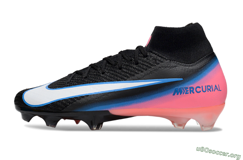 Nike Air Zoom Mercurial Superfly 10 Elite FG Football Boots - Black/Sky Blue/Flame Pink 3