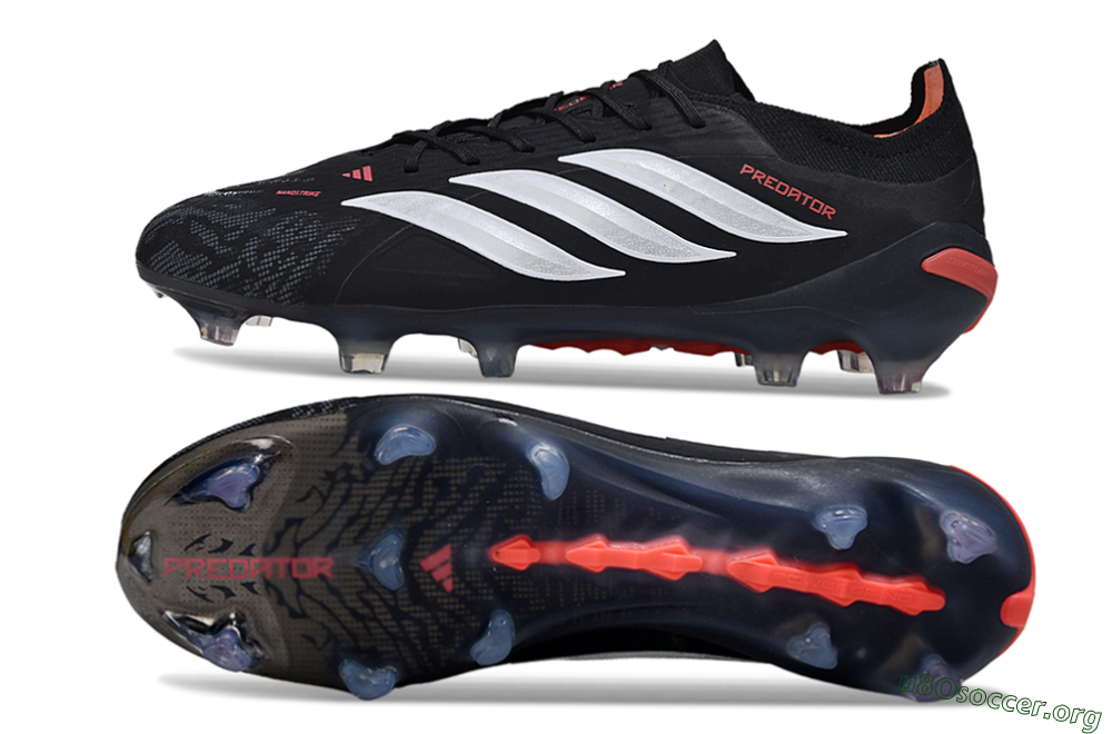 Adidas Predator 26 Elite FG Football Boots - Black/Red/White 1