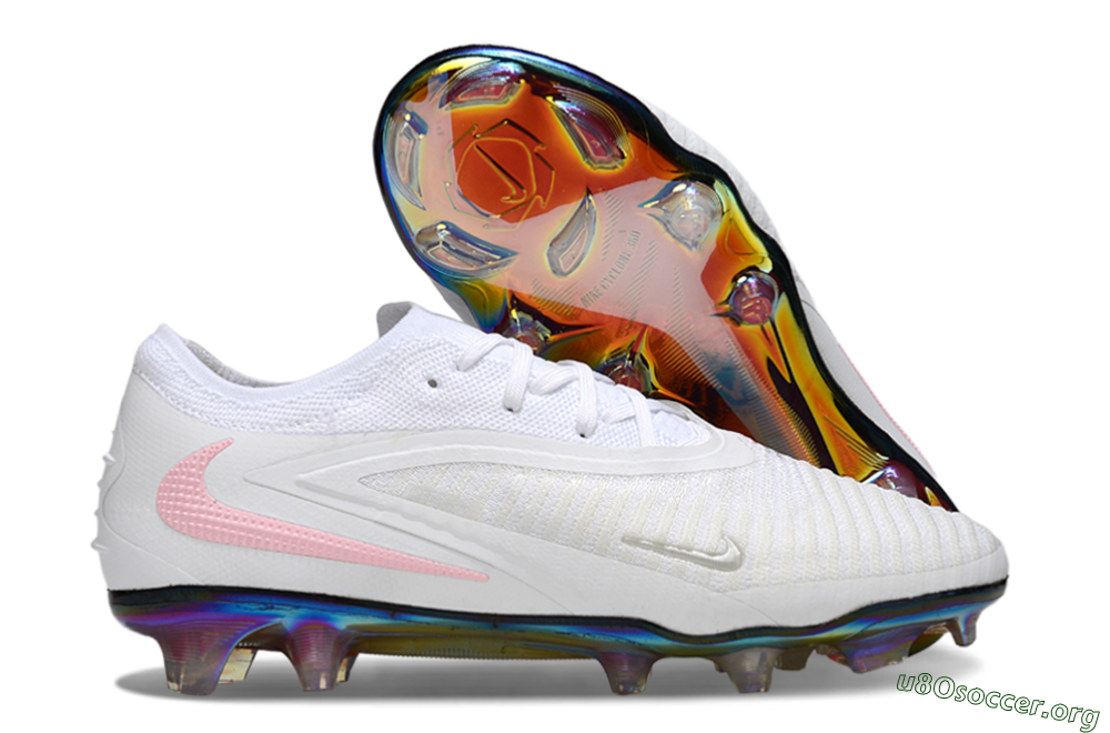 Nike Phantom 6 Low Elite FG Football Boots - White/Iridescent/Light Pink 2