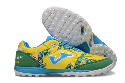 Joma Top Flex TF Football Shoes - Yellow/Aquatic Blue/Grass Green