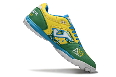 Joma Top Flex TF Football Shoes - Yellow/Aquatic Blue/Grass Green