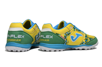 Joma Top Flex TF Football Shoes - Yellow/Aquatic Blue/Grass Green