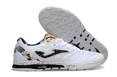 Joma Top Flex IC Football Shoes - White/Black/Gold