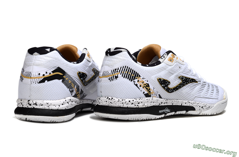 Joma Top Flex IC Football Shoes - White/Black/Gold 6