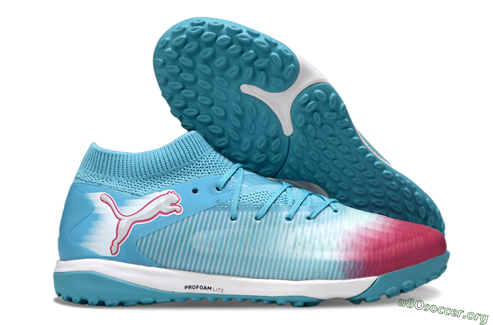 Puma Future 8 Ultimate TF Football Boots - Aqua/Sunset Pink/Turquoise Blue 2