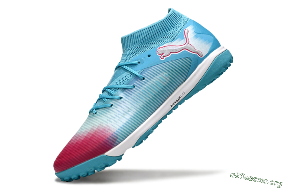Puma Future 8 Ultimate TF Football Boots - Aqua/Sunset Pink/Turquoise Blue 5