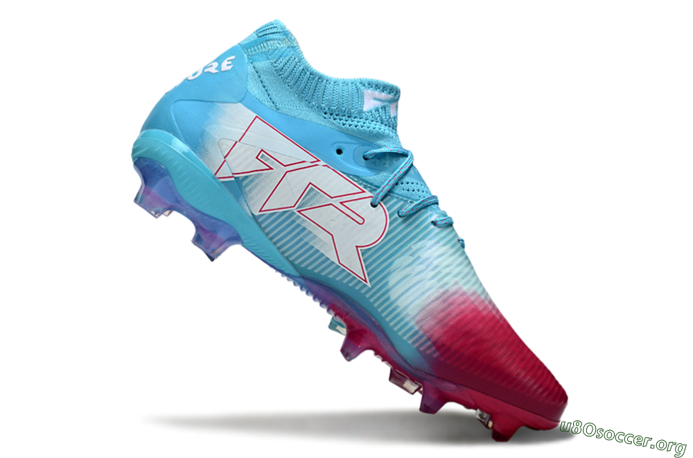 Puma Future 8 Ultimate FG Football Boots - Cyan/Electric Blue/Crimson Red 4