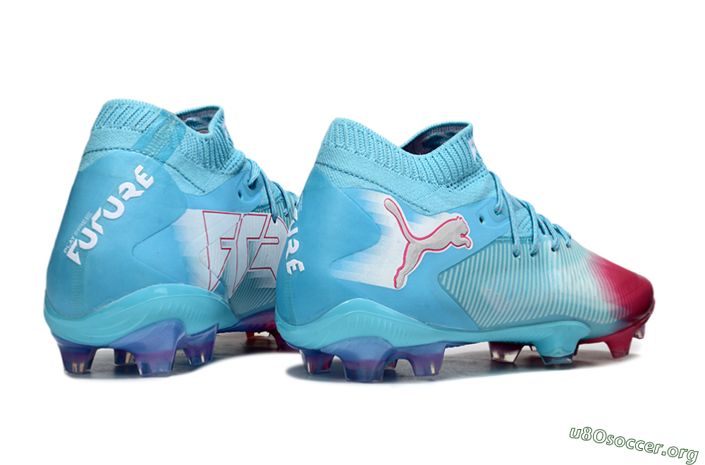 Puma Future 8 Ultimate FG Football Boots - Cyan/Electric Blue/Crimson Red 6