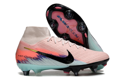 Nike Air Zoom Mercurial Superfly 10 Elite SG Football Boots - Pink/Sunset Pink/Aqua Blue
