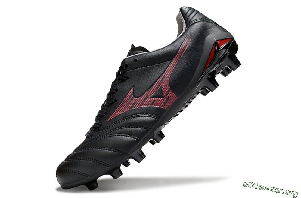 Mizuno Morelia Neo 4 FG Football Boots - Black/Crimson Red/Charcoal Gray 5